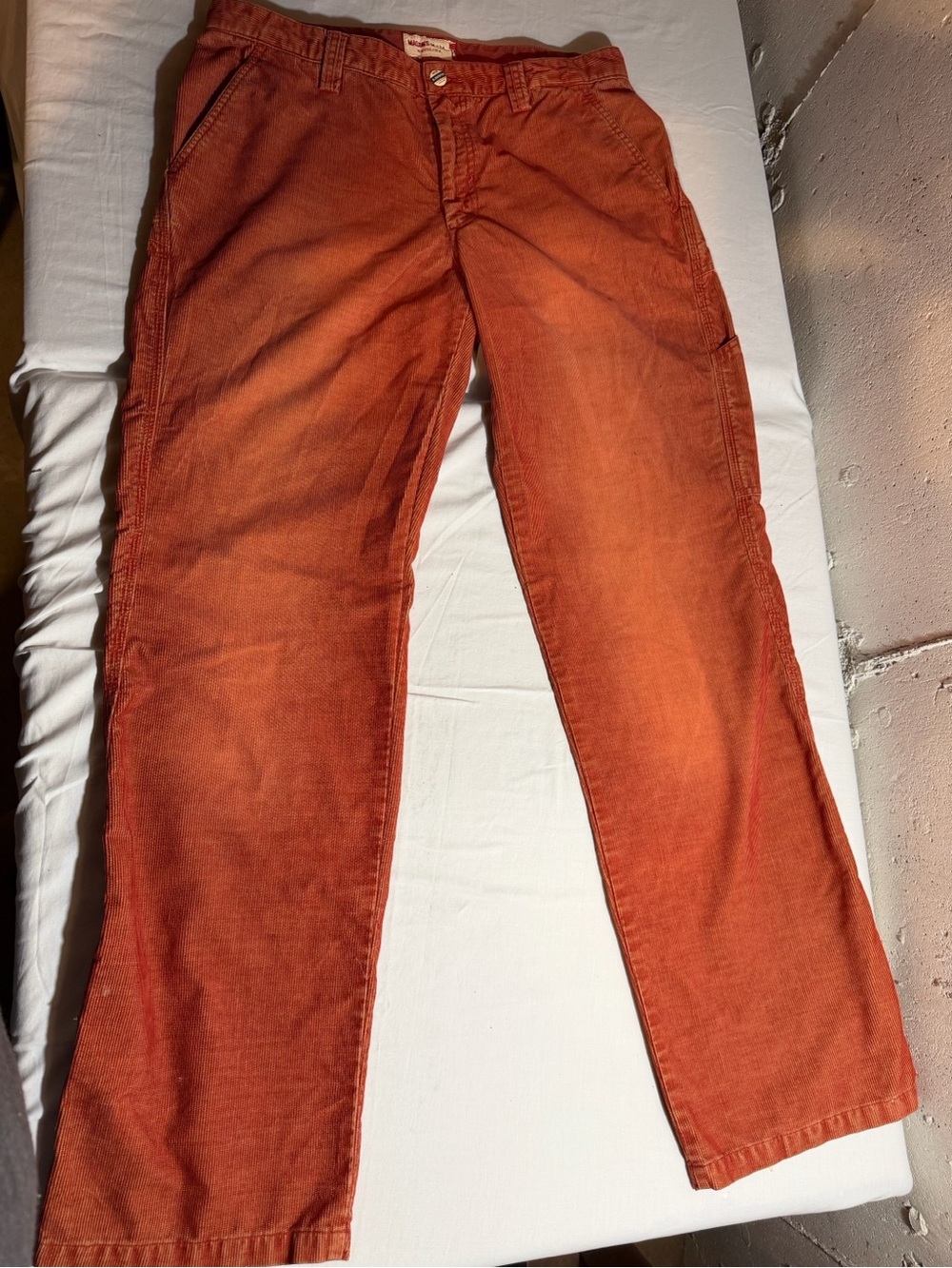 Masons MJ74 Corduroy Carpenter Pants Mens Orange Utility Trousers Ventura Calif